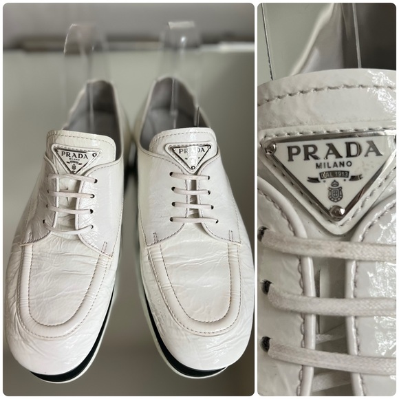 Prada Patent leather Loafer 37 $995 - Picture 1 of 15